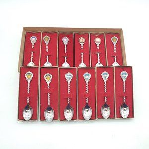 Set of 12 Collectors' Spoons in Boxes from Quebec -St. Bernard de Lacolle